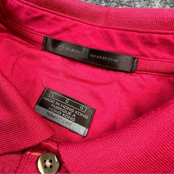 Nike Polo Shirt Adult Large Red Rugby Golf Golfer Tiger Woods Rugby Mens - Picture 8 of 14